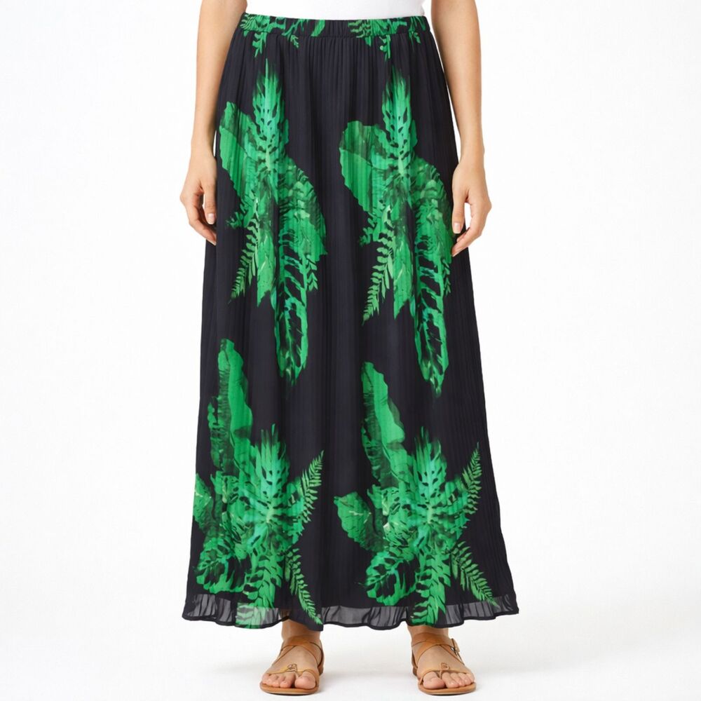 Mix Nouveau Long Pleated Pull-on Skirt S